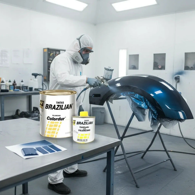 Tinta Pu Azul Safira Vw 74 1/4 675ml + Catalisador Brazilian