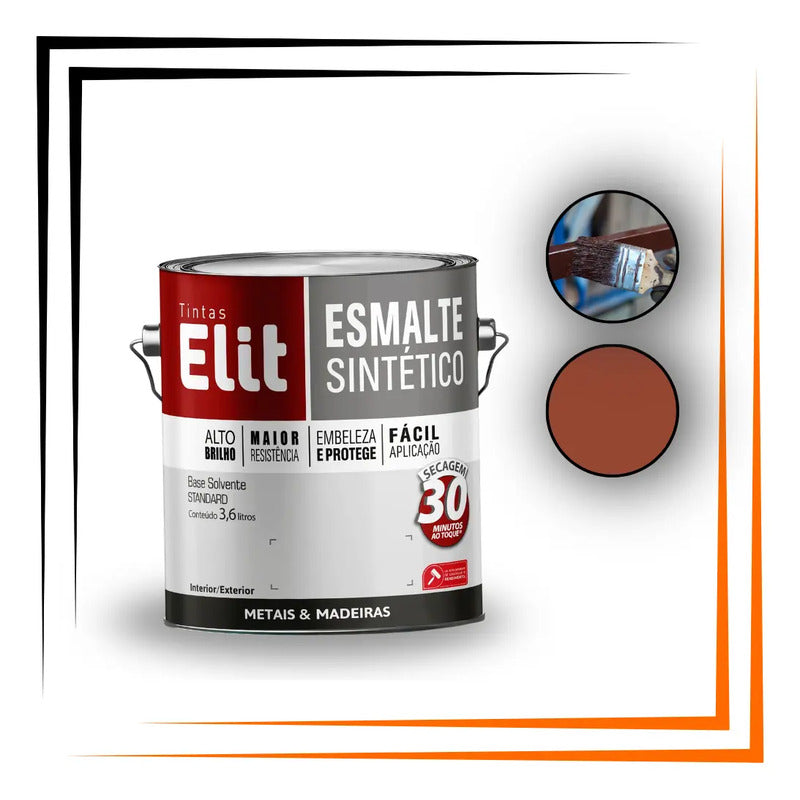 Tinta Esmalte Sintético Elit 3,6l Rápida Secagem Brilho