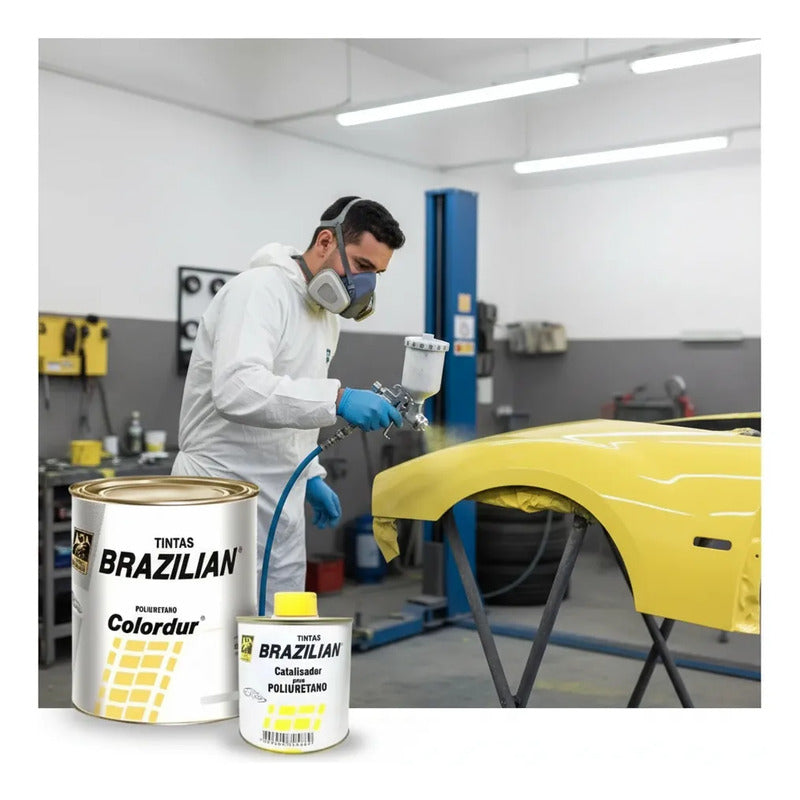 Tinta Pu Amarelo Imperial Vw75 675ml + Catalisador Brazilian