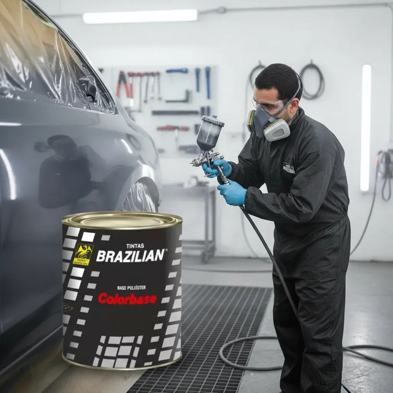 Tinta Automotiva Poliéster Cinza Andino Met. Vw 98 - 900ml.