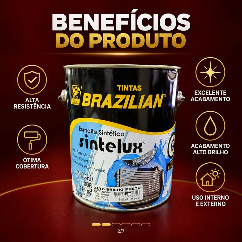 Esmalte Sintético Sintelux Alto Brilho  Brazilian Tintas 3,6 Gelo Brilhante