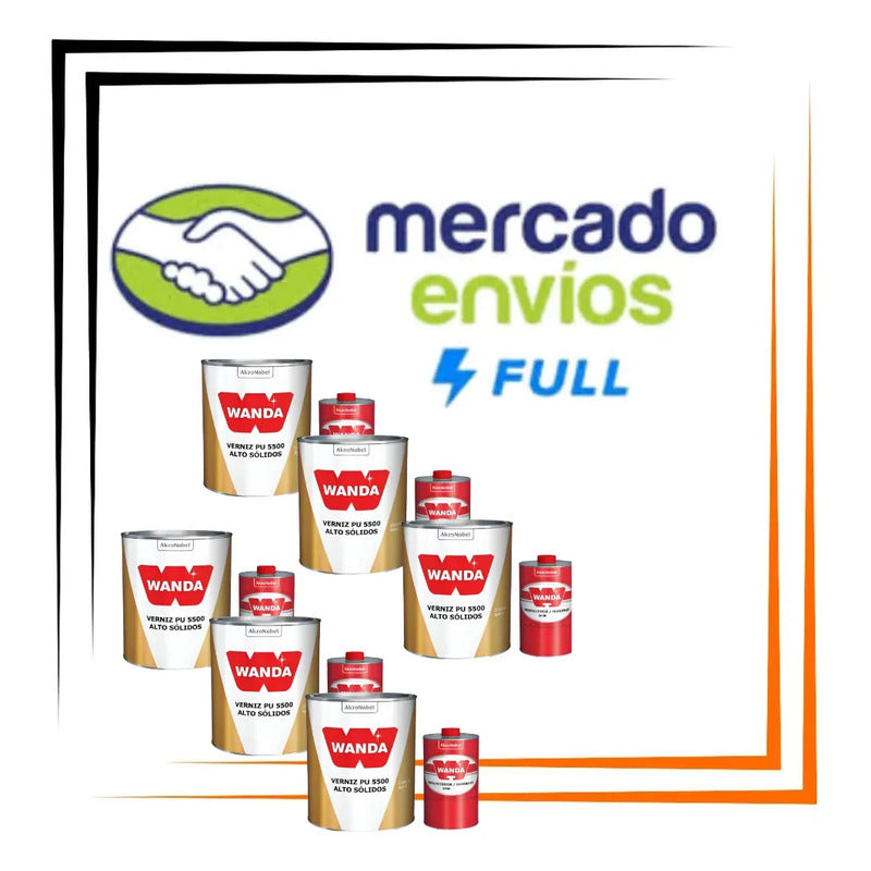Kit 6 Verniz Pu Wanda 5500 750ml + Catalisador  Alto Brilho