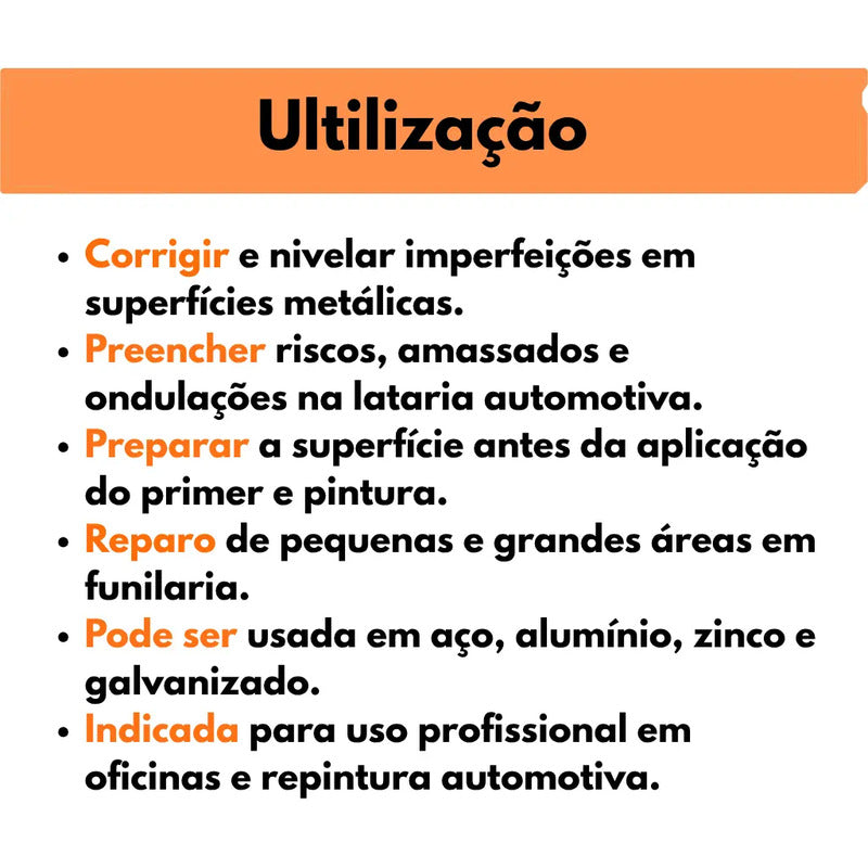 Massa Poliéster Automotiva Alta Aderência E Acabamento