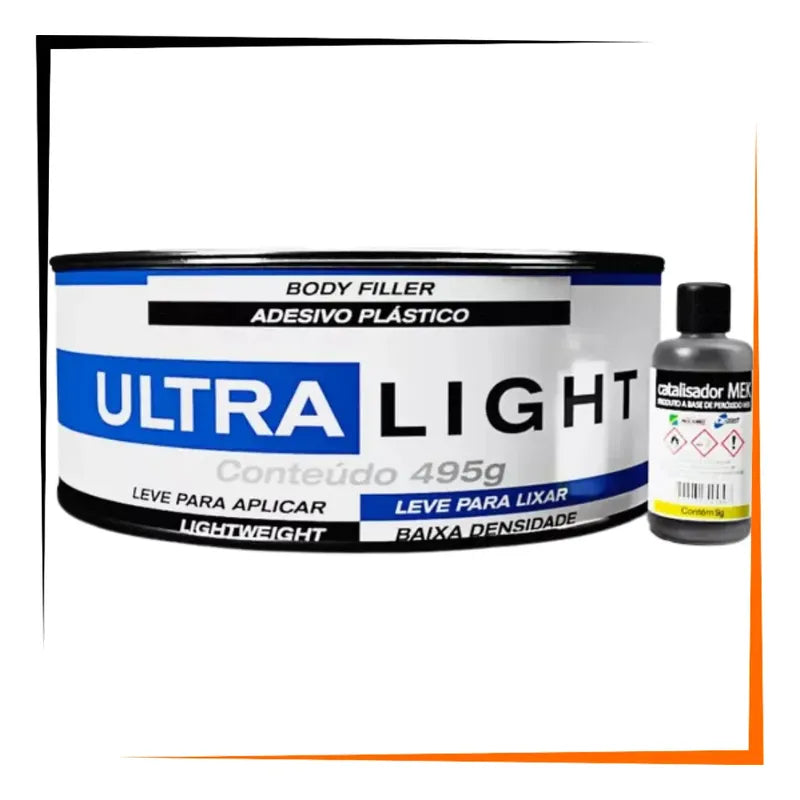 Massa Plástica Adesivo Ultra Light 450g Funilaria Automotiva