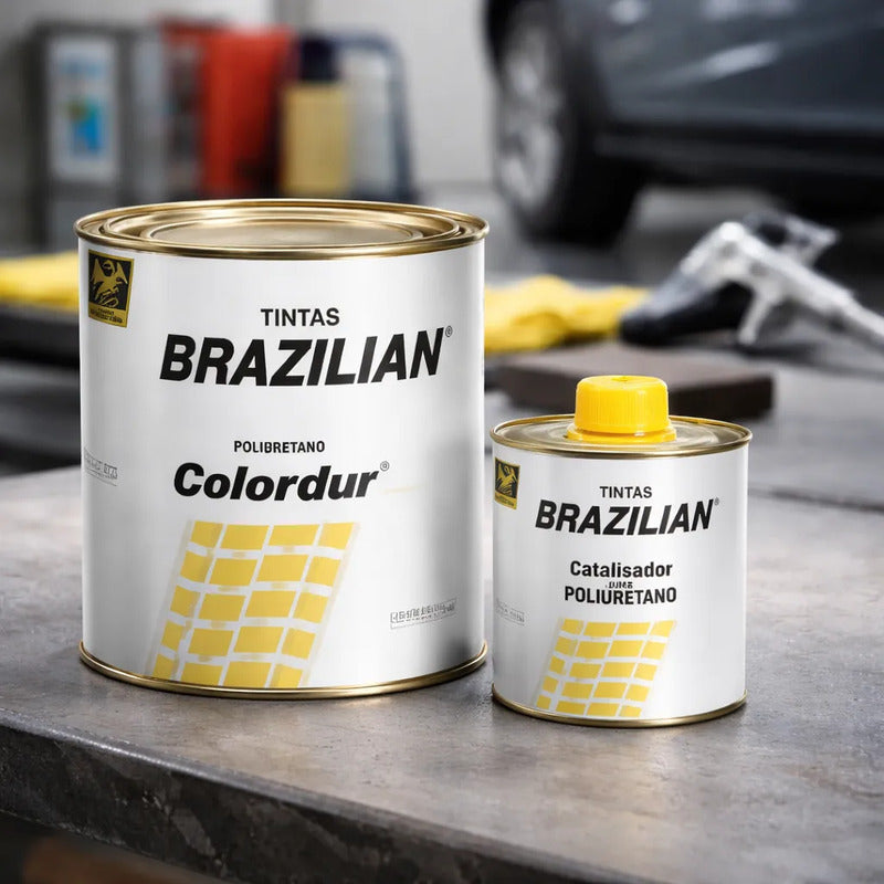 Tinta Pu Preto Universal Vw 94 675ml + Catalisador Brazilian
