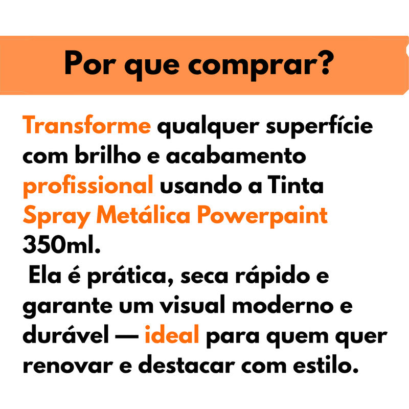 Tinta Spray Uso Geral 350ml Powerpaint