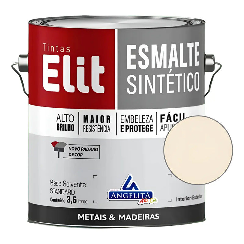 Esmalte Sintético Elit 3,6l Cores Brilhantes Metais/madeir Cor Marfim