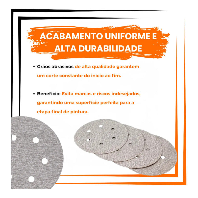 10 Lixas Hookit Norton A275 6 Polegadas - (escolha O Grão) 600