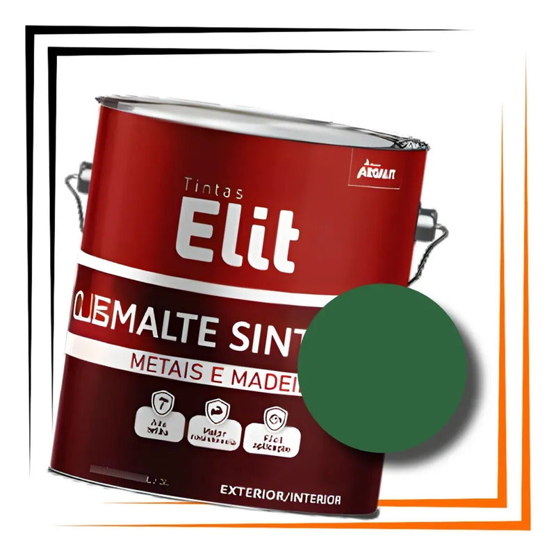 Tinta Esmalte Sintetico Elit 3,6l Secagem Rapida Alto Brilho Verde-folha Brilhante