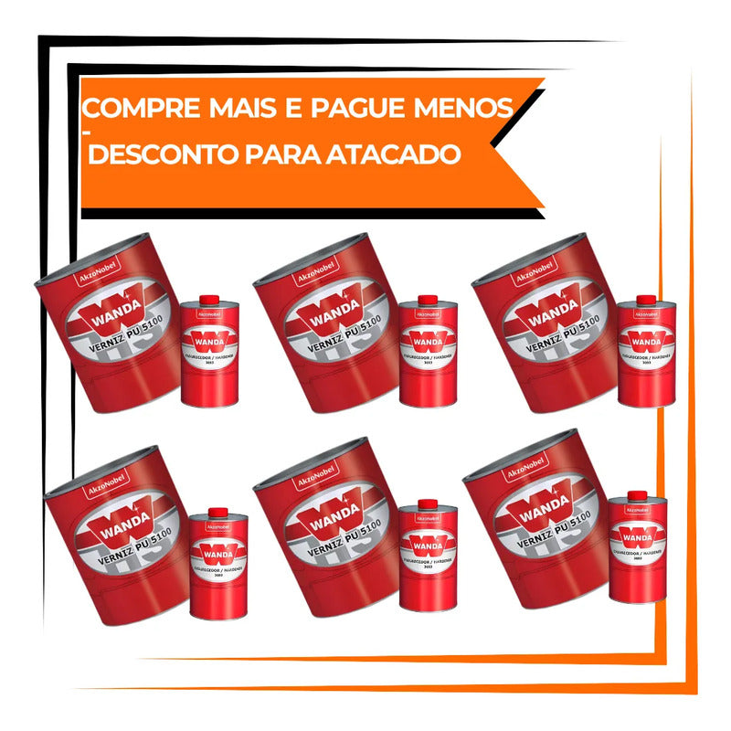 Verniz Pu 5100 Wanda Alto Sólidos 750ml + Catalisador Hs