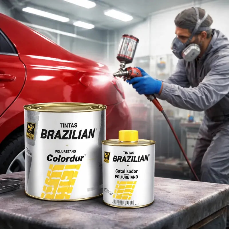 Tinta Pu Vermelho Bonanza 675ml + Catalisador Brazilian