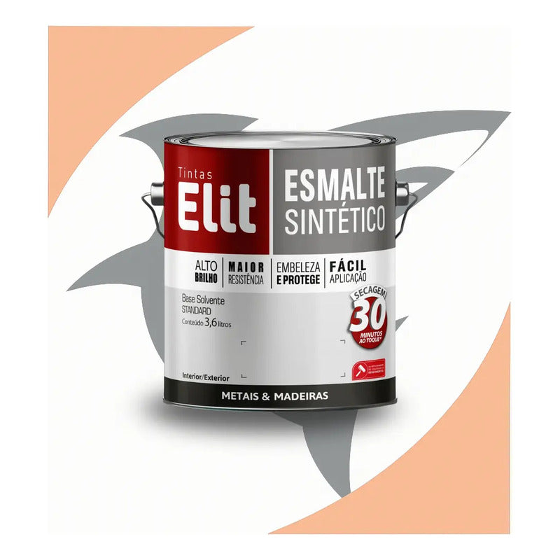 Esmalte Sintético Elit 3,6l Brilho Proteção E Secagem Rapida Cinza Medio