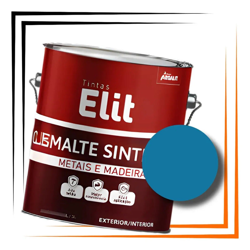 Tinta Esmalte Sintetico Elit 3,6l Secagem Rapida Alto Brilho Azul França Brilhante