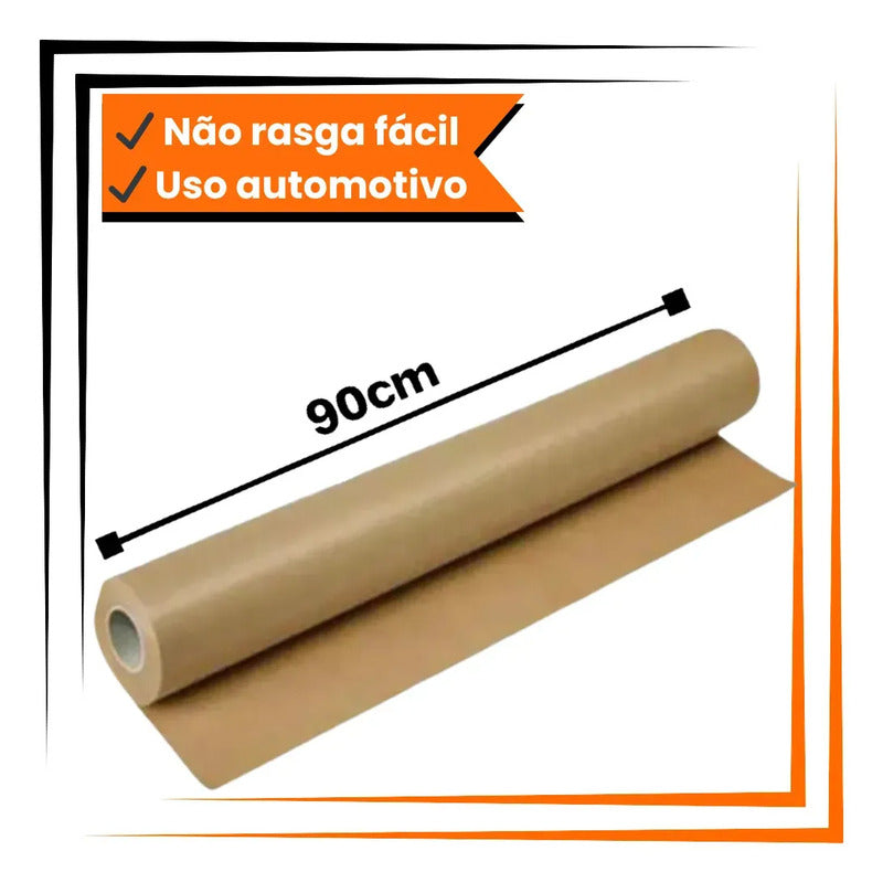 Bobina Papel Semi Kraft 90cm X 50m Cady Envelopamento Automotivo