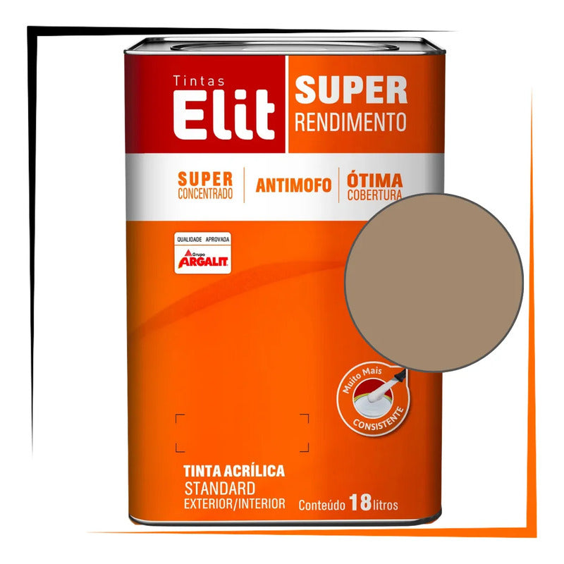 Tinta Acrílica Elit Super Rendimento 18l Exterior/interior Pedra Esculpida