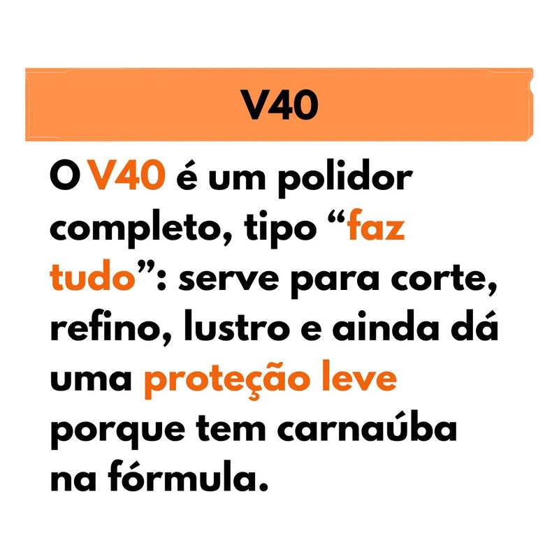 Cera Polidor Corte Refino Lustro Protecao 4 Em 1 V40 Vonix