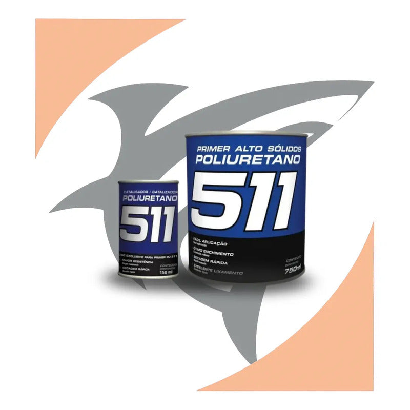Kit Primer Hs Pu 511 Automotivo Maxi Rubber Com Catalisador