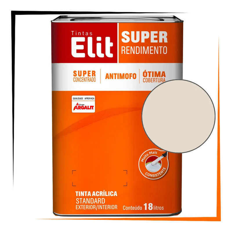 Tinta Acrílica Elit Super Rendimento 18l Exterior/interior Pérola