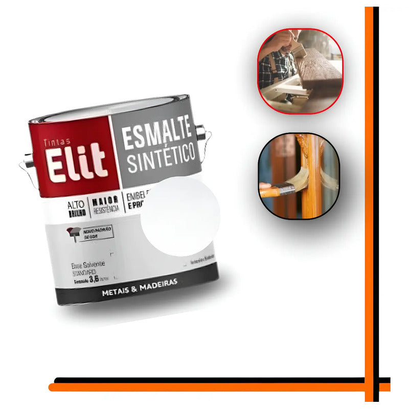 Tinta Esmalte Sintético Elit 3,6l Metais Madeiras Brilho