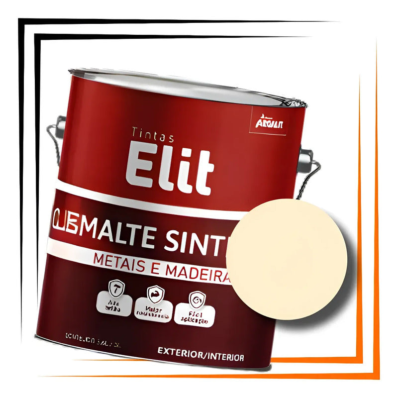 Tinta Esmalte Sintetico Elit 3,6l Secagem Rapida Alto Brilho Marfim Brilhante