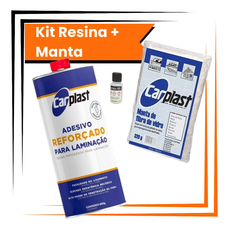 Kit Resina Para Fibra De Vidro + Manta Carplast Incolor