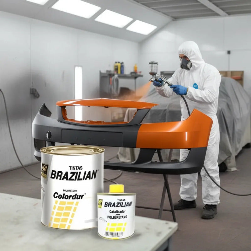 Tinta Pu Laranja Scania 78 675ml + Catalisador Brazilian