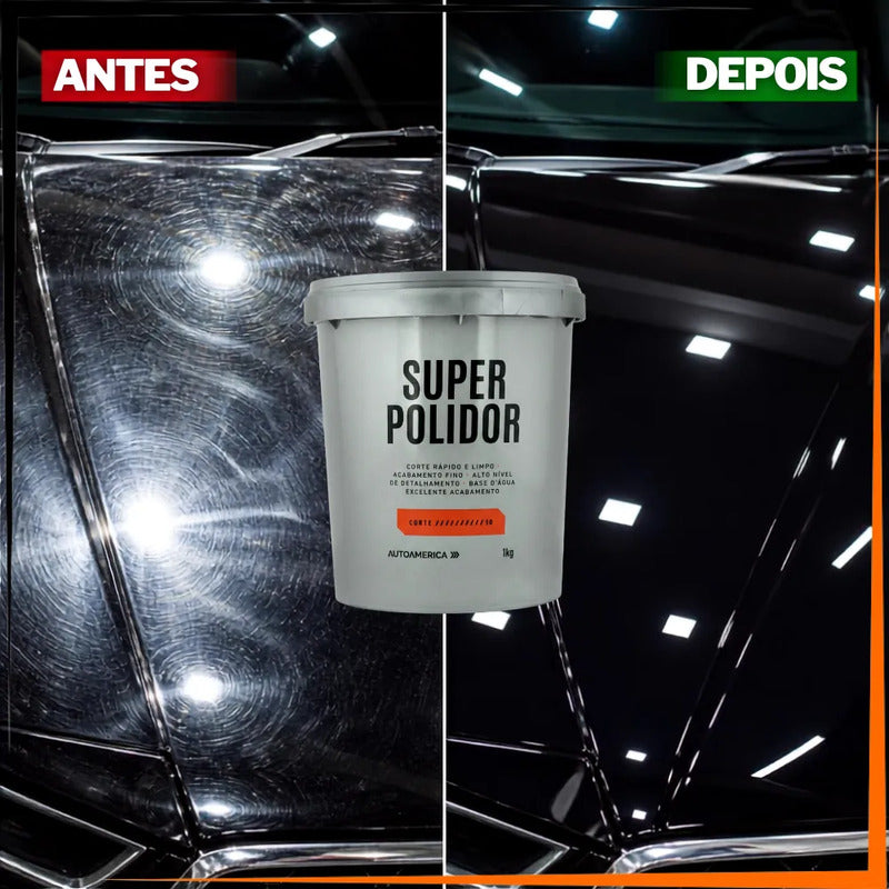 Massa De Polir Autoamerica Super Polidor 1kg Alto Corte Cinza Não Se Aplica