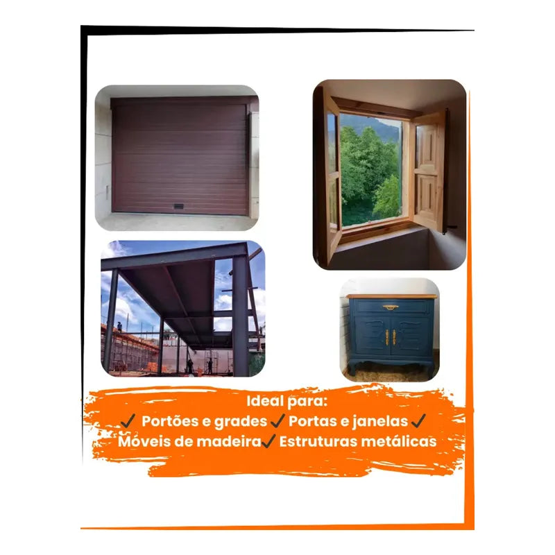 Kit Esmalte Sintético 3,6l + Rolo + Trincha Cores Elit Kit Cinza Escuro Brilhante