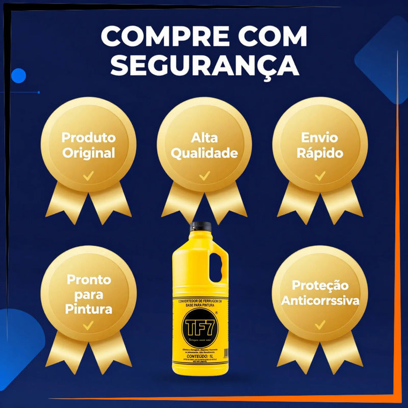 Convertedor De Ferrugem Tf7 1 Litro Neutralizador Ferrugem Amarelo