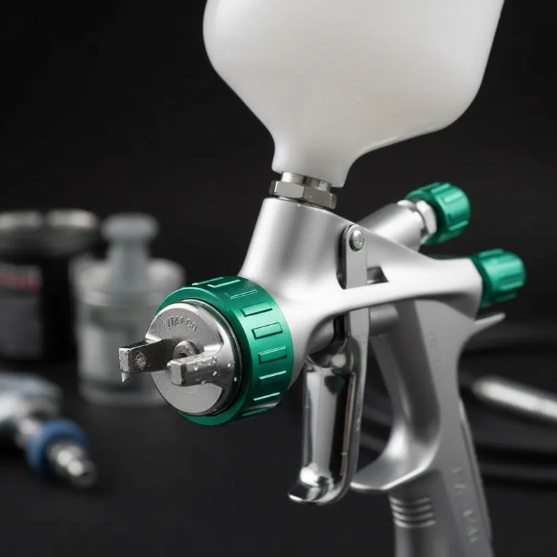 Pistola Repintura Profissional Automotiva Hvlp Prata