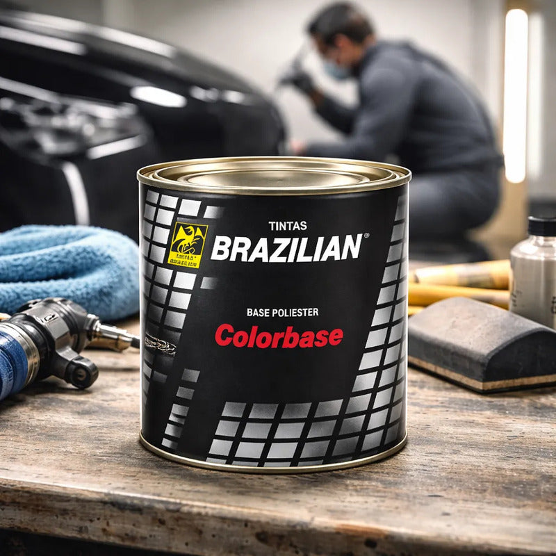 Tinta Automotiva Poliéster Preto Ebony Ford 98 - 900ml.