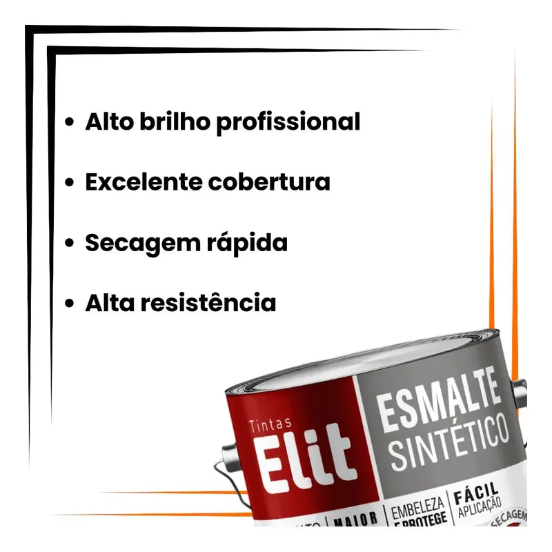Tinta Esmalte Sintético Elit 3,6l Metais Madeiras Brilho Branco Brilhante