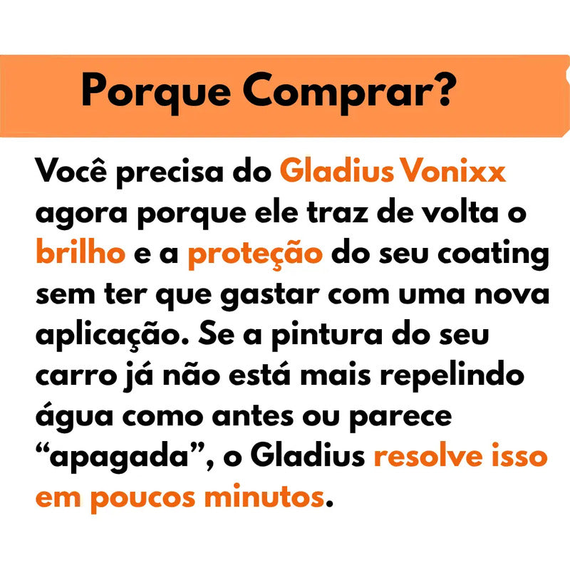 Selante Veículo Vitrificado Gladius Renovador De Coating