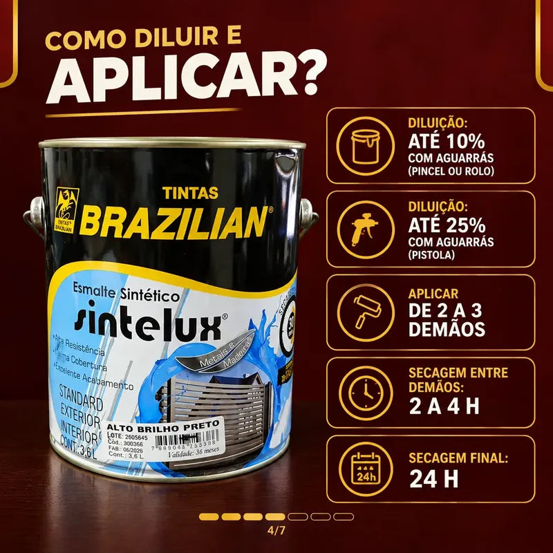 Esmalte Sintético Sintelux Alto Brilho  Brazilian Tintas 3,6 Marfim Brilhante