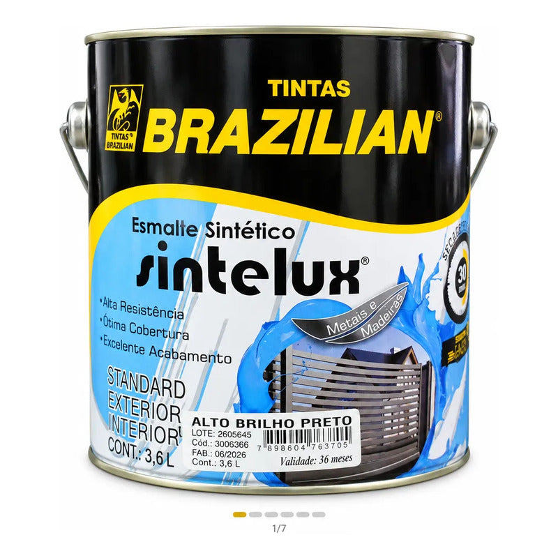 Esmalte Sintético Sintelux Alto Brilho  Brazilian Tintas 3,6 Vermelho Brilhante