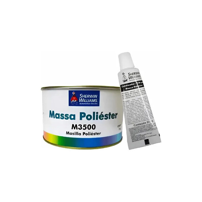 Kit Reparação: Verniz Pu 5100 Alto Sólidos 750ml + Massa Poliéster M3500 750g