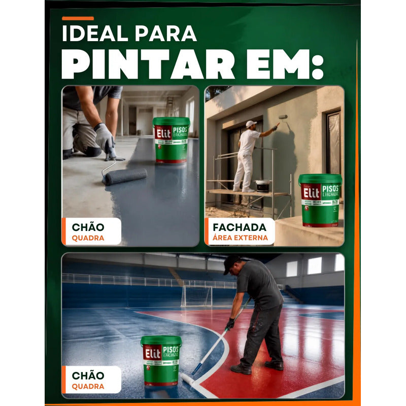 Tinta Para Piso Acrílica 3,6l Elit Alta Resistência Marrom Fosco