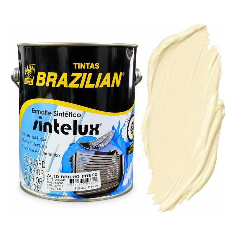 Esmalte Sintético Sintelux Alto Brilho  Brazilian Tintas 3,6 Marfim Brilhante