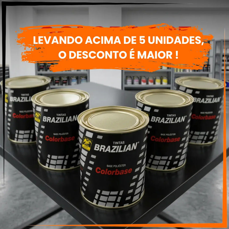 Tinta Base Poliéster Brazilian 900ml Tons De Prata Prata Brilhante Met 3d Kia