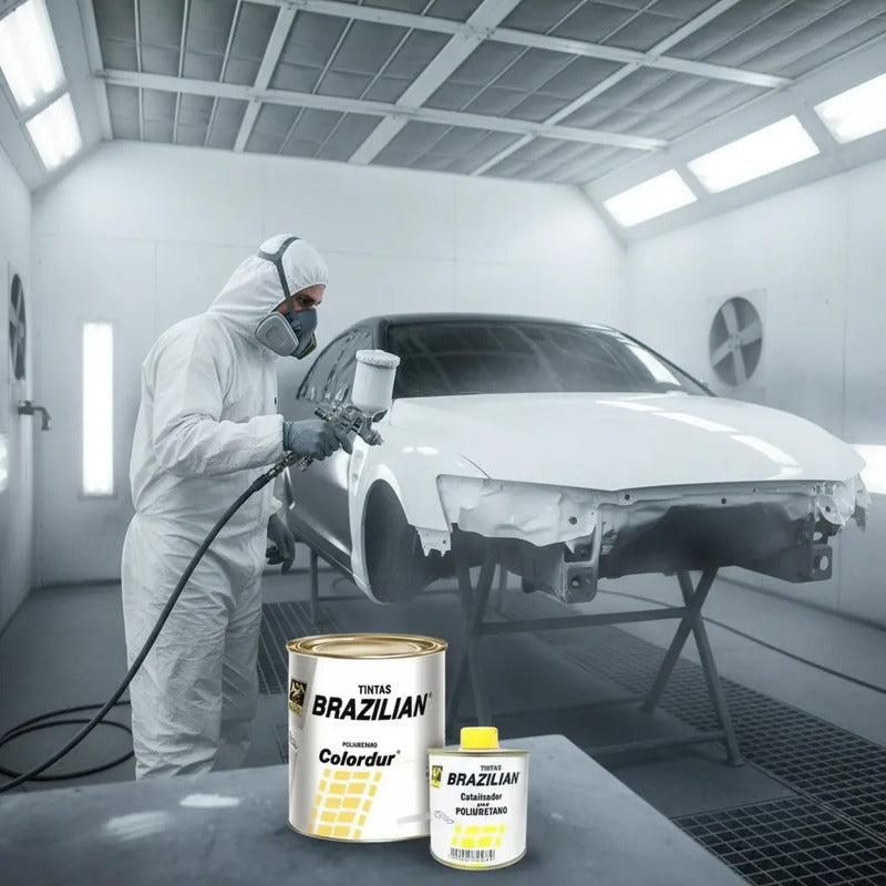 Tinta Pu Branco Ambiente Fiat 675ml + Catalisador Brazilian