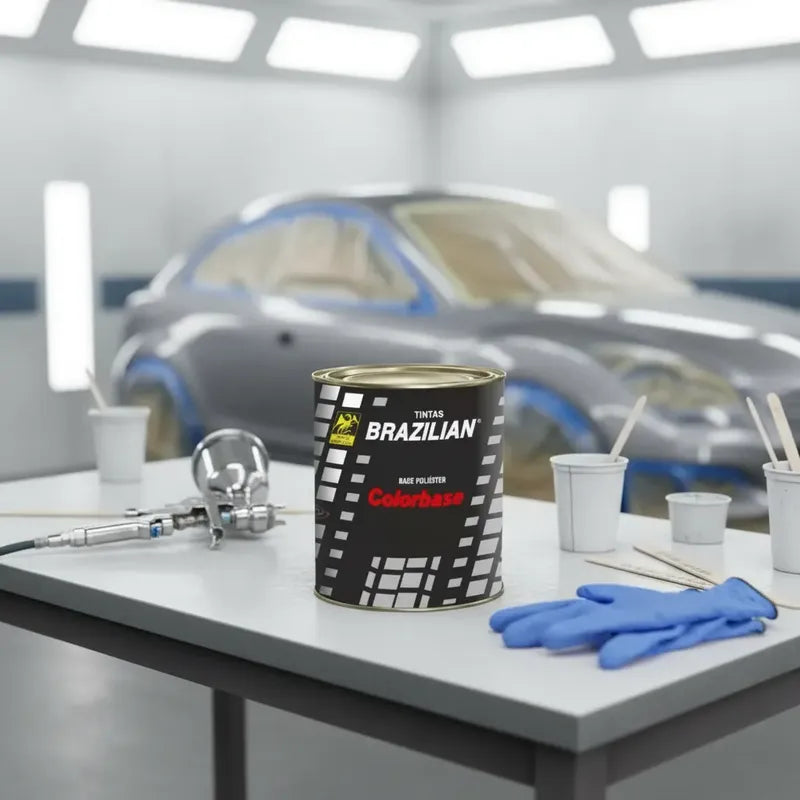 Tinta Automotiva Poliéster- Prata Enseada Ford- 07/08 900ml