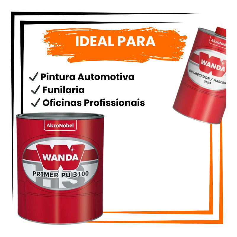 Primer Pu Wanda 3100 Automotivo + Catalisador Profissional