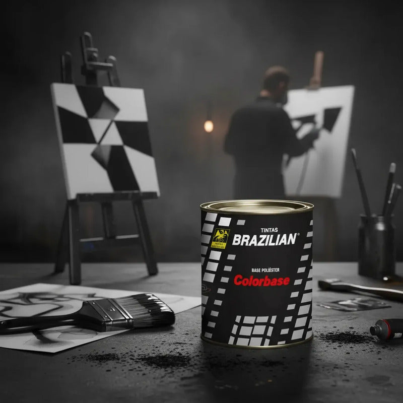 Tinta Base Poliéster Preto Universal 900ml Brazilian Black Preto Universal
