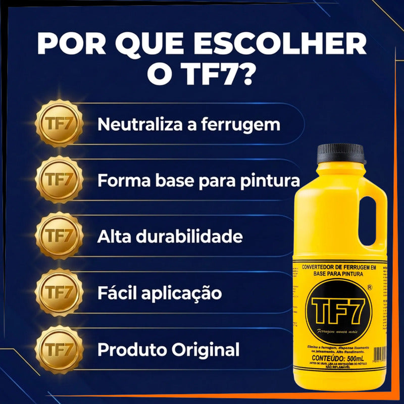 Convertedor De Ferrugem Tf7 500 Ml Neutralizador Ferrugem Amarelo