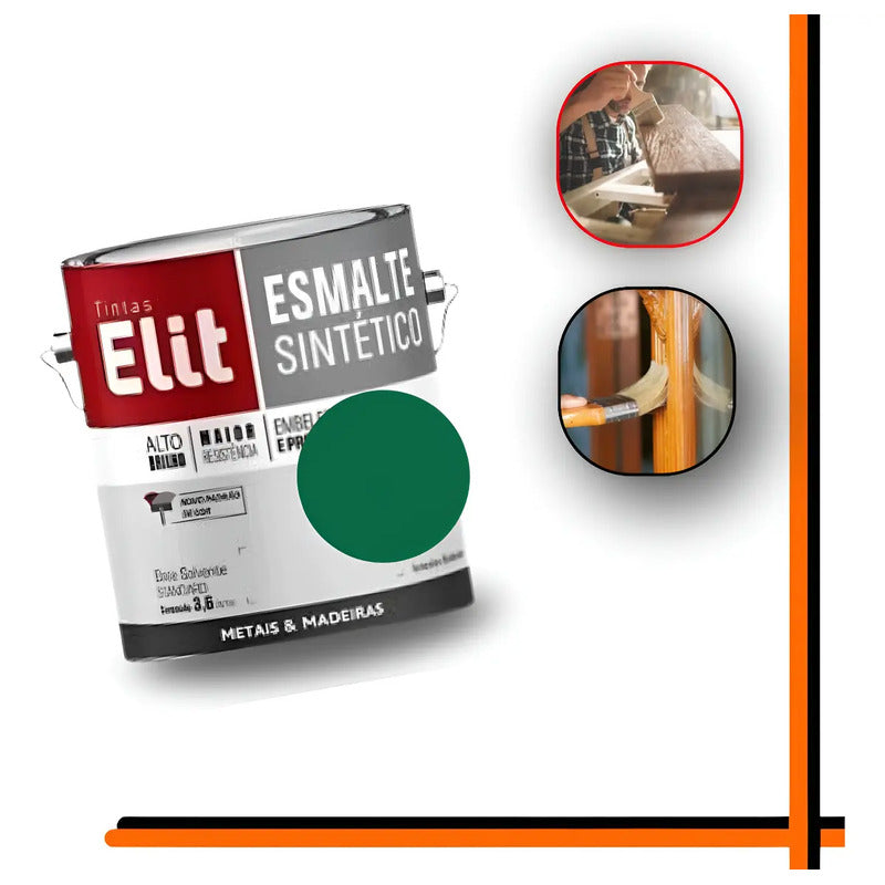 Tinta Esmalte Sintético Elit 3,6l Metais Madeiras Brilho