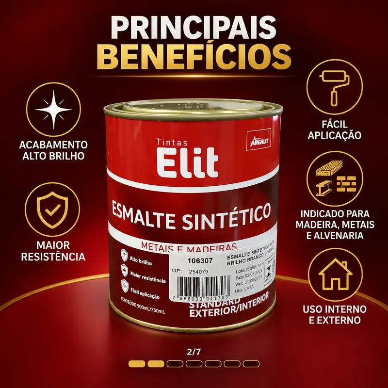 Esmalte Sintético Brilhante Elit 900ml Várias Cores Azul França