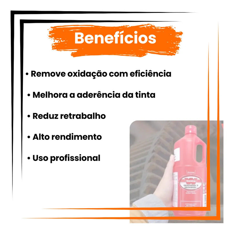 Desoxidante 1l Wanda Remove Ferrugem E Limpa Metais Incolor Incolor