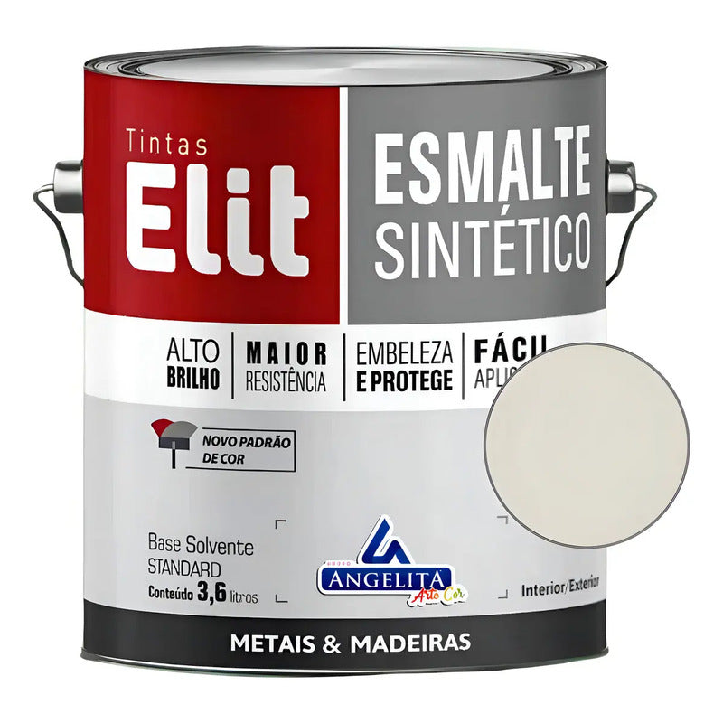 Esmalte Sintético Elit 3,6l Cores Brilhantes Metais/madeir Cor Gelo