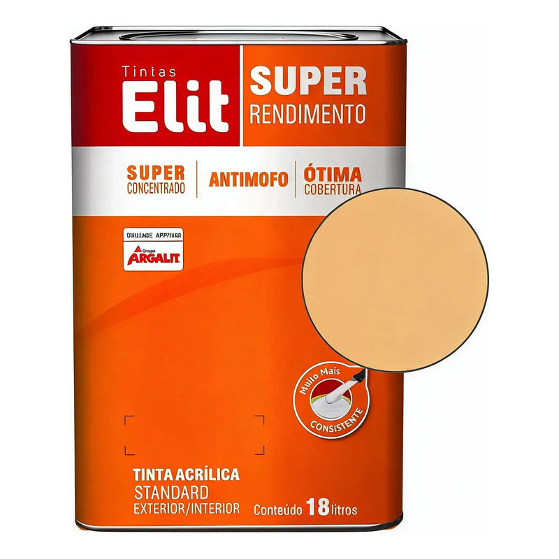 Tinta Acrílica Elit Super Rendimento 18l Exterior/interior Mel