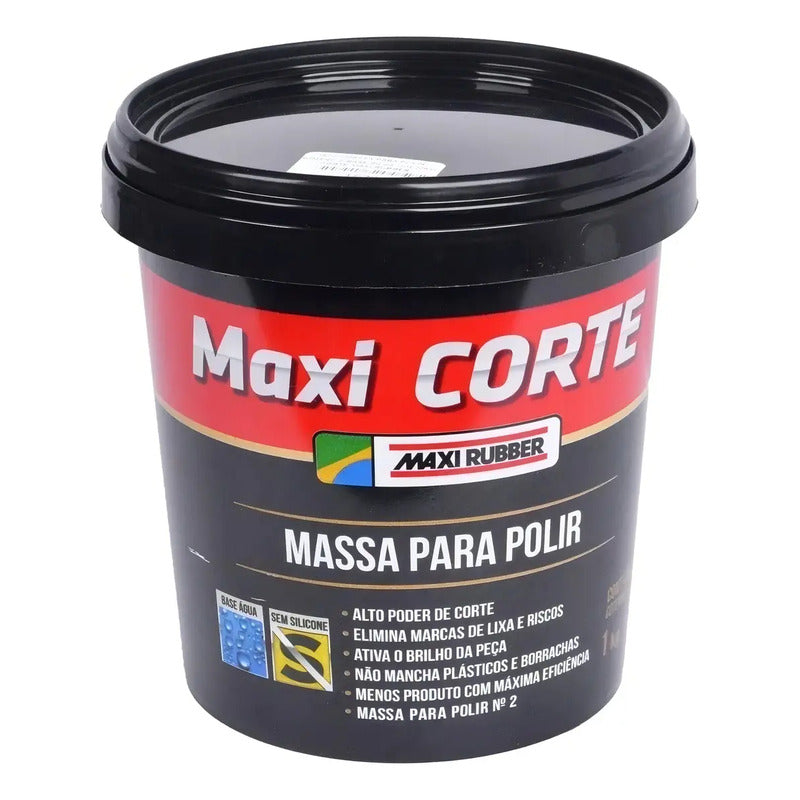 Massa Polir Maxi Rubber Polidor Corte Rápido 1 Kg Branco